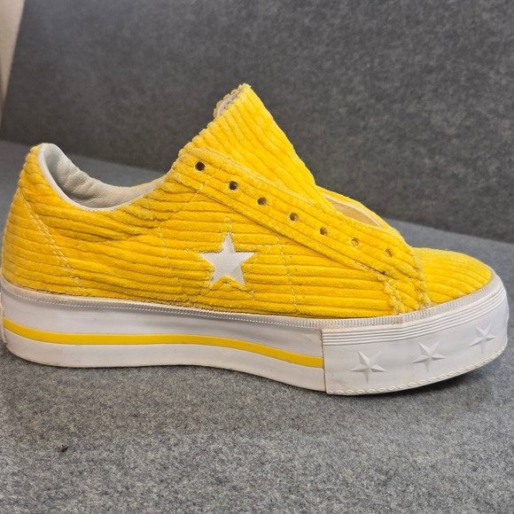Converse Shoes - Rare‎ Converse x MadeMe One Star Platform Yellow Corduroy Sneakers Womens 5.5